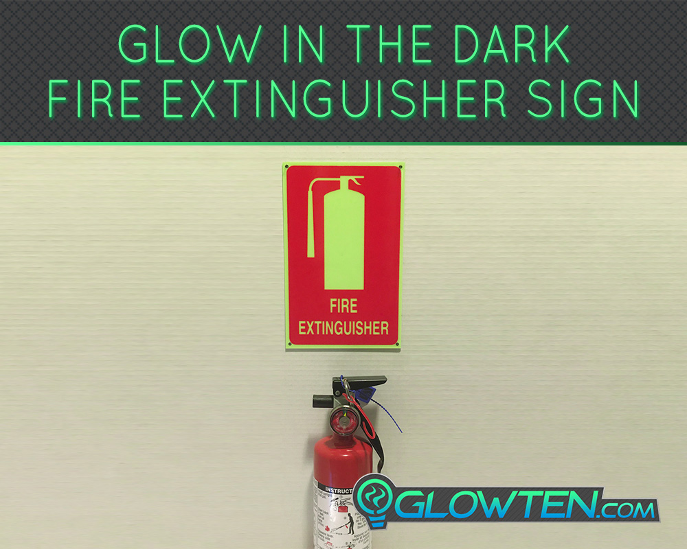 GLOWTEN.com - FIRE EXTINGUISHER SIGN Glow in the Dark Eco Friendly Photoluminescent Material Green Aluminum photoluminescent pigment picture photo cap preview pic 2