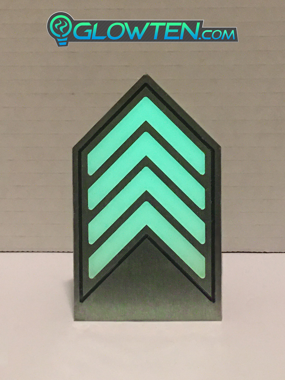 GLOWTEN.com - Glow in the Dark Ground FOUR ARROWS Directional Emergency Guide Sign Army Badge Stainless Steel Plate Easy-to-recognize symbols immediately convey important information to building occupants and fire fighters picture photo cap preview pic 6