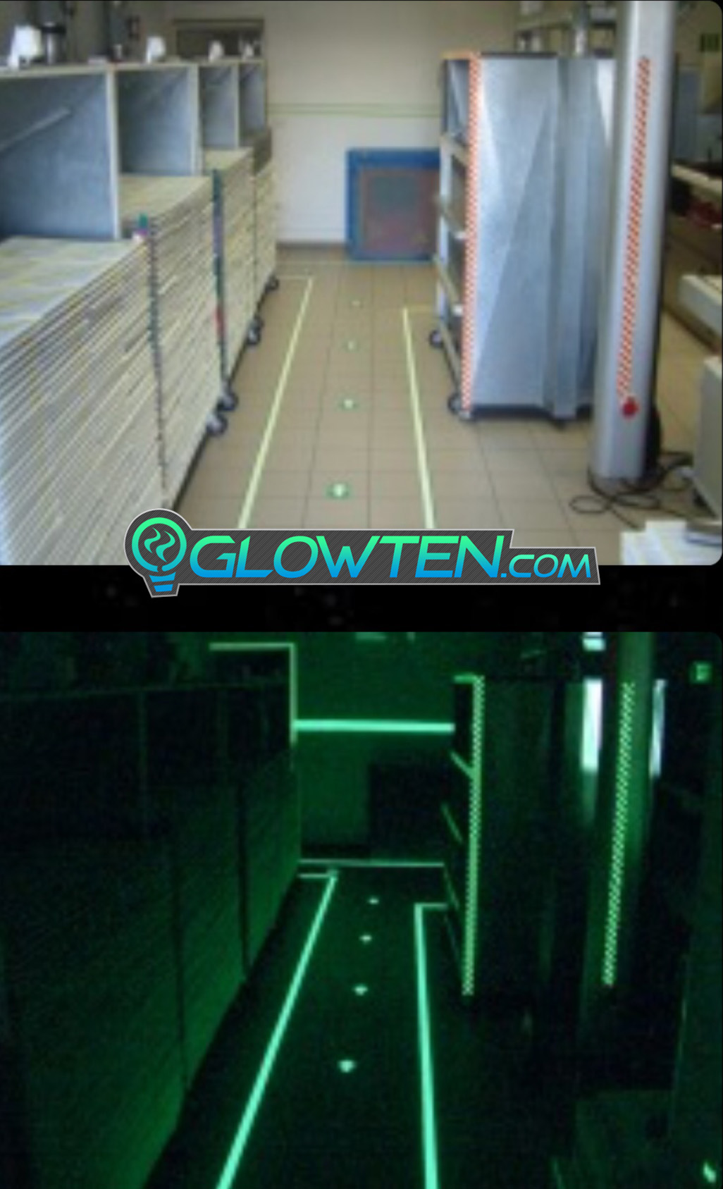 GLOWTEN.com - ARROW POINT TAPE Glow in the Dark Green Single Direction Sign All Purpose Tape Roll Lite Green pic 9