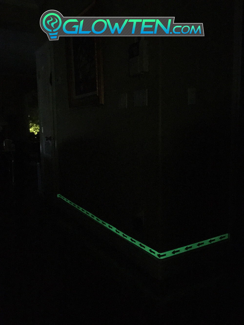 GLOWTEN.com - ARROW POINT TAPE Glow in the Dark Green Single Direction Sign All Purpose Tape Roll Lite Green Glow in the Dark Floor Signs Warning Tapes pic 6