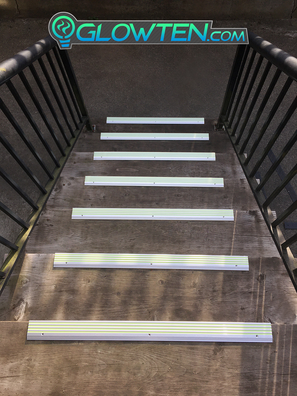 GLOWTEN.com - ANTI-SLIP STAIRS Traction TREAD 4-BANDS FOURBANDS GLOW IN THE DARK LUMINOUS SAFETY STRIP Out Door All Weather NON-SKID SEE BETTER AT NIGHT PREVENT FALLING FOR MINIMUM 31.5