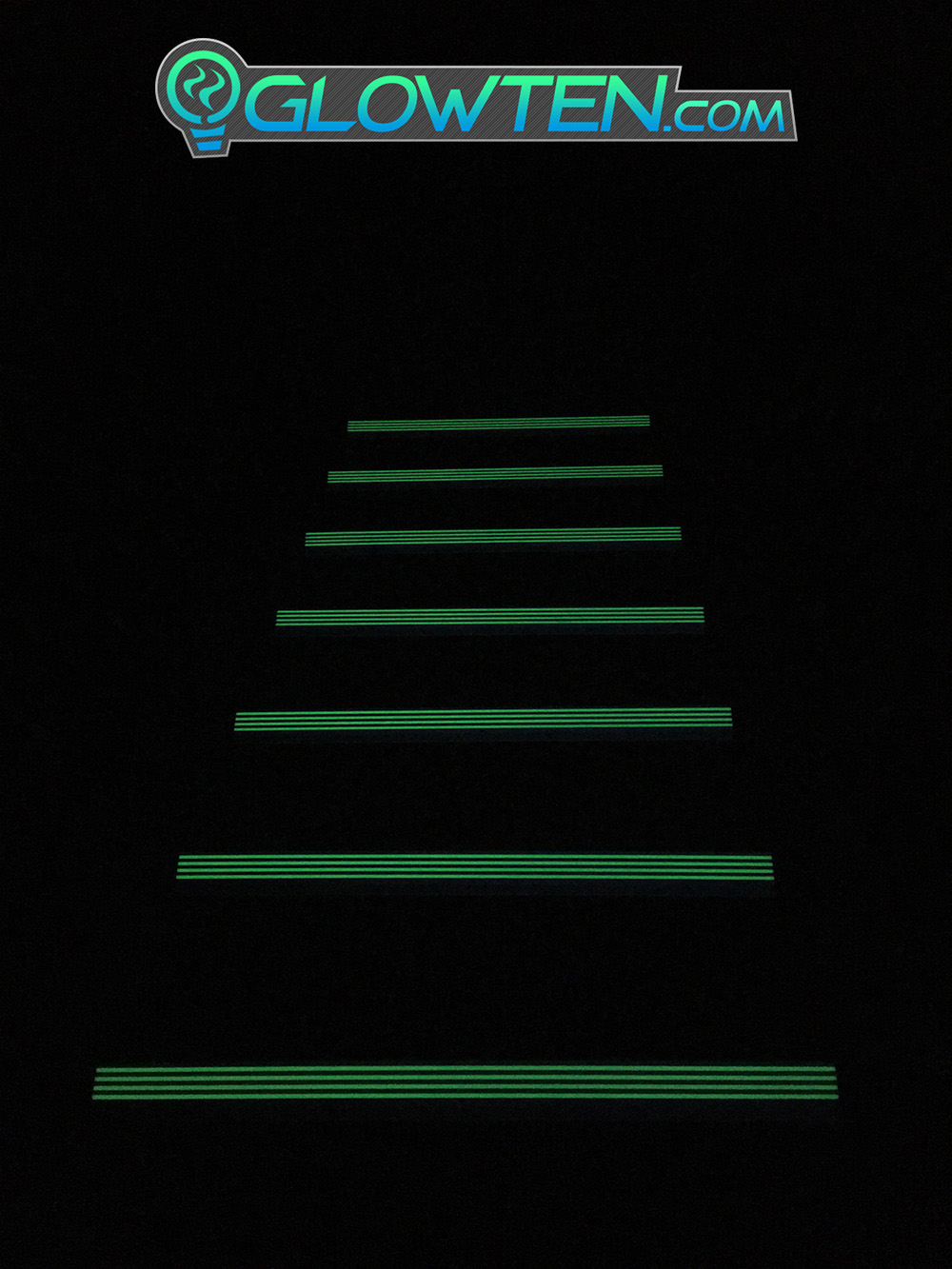 GLOWTEN.com - ANTI-SLIP STAIRS NOSING TREAD Traction Out Door All Weather GRIP STRENGTH 4-BANDS FOURBANDS GLOW IN THE DARK LUMINOUS SAFETY STRIP NON-SKID SEE BETTER AT NIGHT PREVENT FALLING FOR MINIMUM 31.5