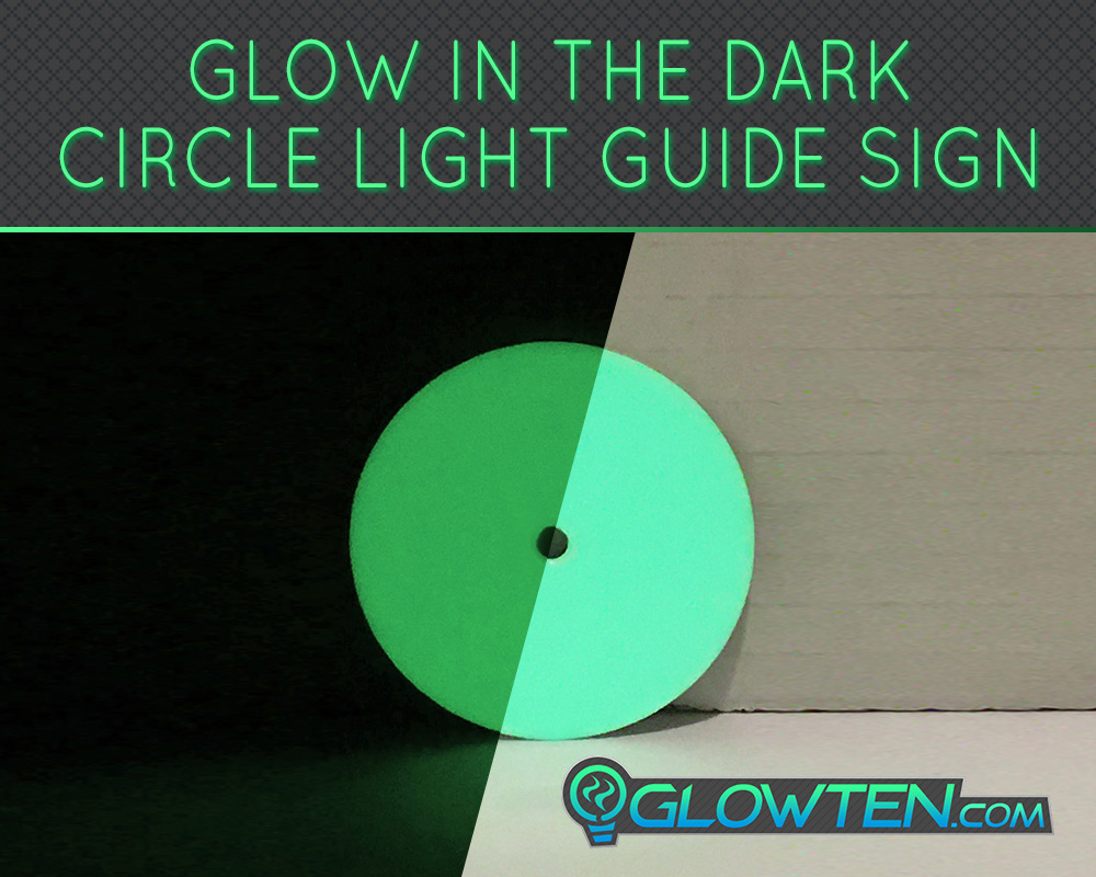 GLOWTEN.com - Phosphorescent Neon Color Round Point Circle Glow In The Dark Sign Light Guide Eco Friendly Traffic Marker Photoluminescent Aluminum Body Material, Any Poles picture photo cap preview pic image search 3