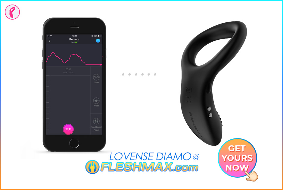 FLESHMAX.com Lovense Diamo Vibrating Cock Ring Perieum Massage With 4 Other Ways To Play Depends On Your Mood Get Yours Now At FLESHMAX.com Connect With Other Lovense Lovers Other Wifi Control App apple iphone controlling diamo next to view Lovers Sex Toys Store Merch Shopping Store Channel Image Search jpg