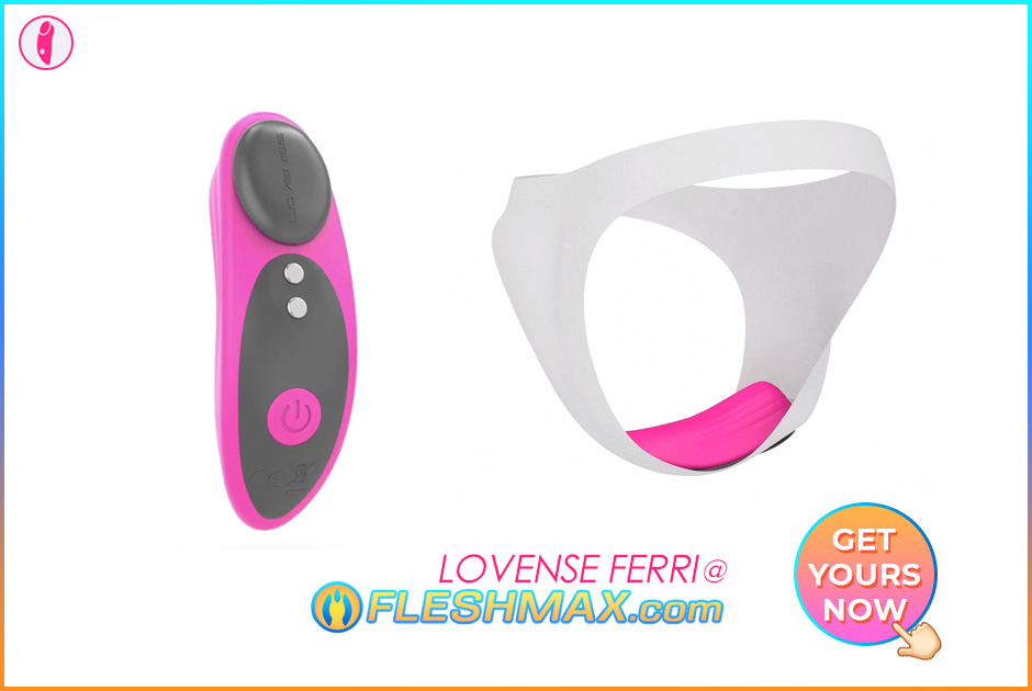 FLESHMAX.com Lovense Ferri GRAB YOURS RIGHT NOW HERE Pink Body Vibrator Sex Toy find out how it clips, secures and sits inside your panties with many buttons for control and Lovense Connect inside white thong panty view image search jpg pic photo picture 3 Lovers Sex Toys Store Merch Shopping Store Channel Image Search jpg