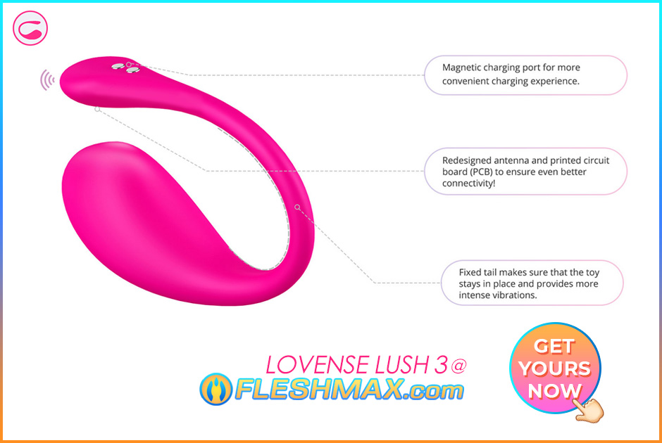 FLESHMAX.com Lovense Lush 3 Brand New 2021 Update More Curvy Body And Stronger Vibration With Magnetic Charging Port Upgrade Bluetooth Bulb Same But Better Sex Toy Can You Hold The Moan FLESHMAX.com Cam Ready magnetic charging port for more convenient charging experience,redesigned antenna and printed circuit board PCB to ensure even better connectivity,fixed tail make sure that the toy stays in place and provides more intense vibrations,new tail body gives a closer hug to your clitoris while the Lovense Lush 3 bulb is shaking inside your pussy