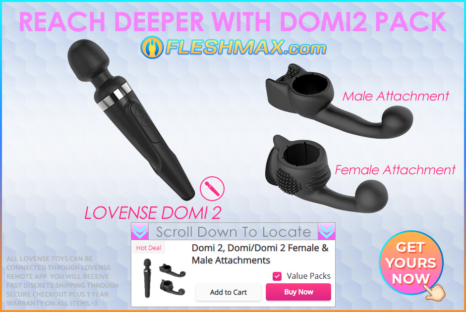 FLESHMAX.com - Reach Deeper With Lovense Domi 2 Total Control Free Wand WIFI App Powered Vibrator FLESHMAX.com Female and Male Attachment Heads Value Combo Pack Shopping Pack Lovers Sex Toys Store Merch Shopping Store Channel Image Search jpg