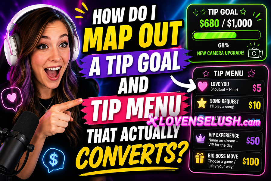 How do I map out a Tip Goal and Tip Menu that actually converts LOVENSELUSH.cam