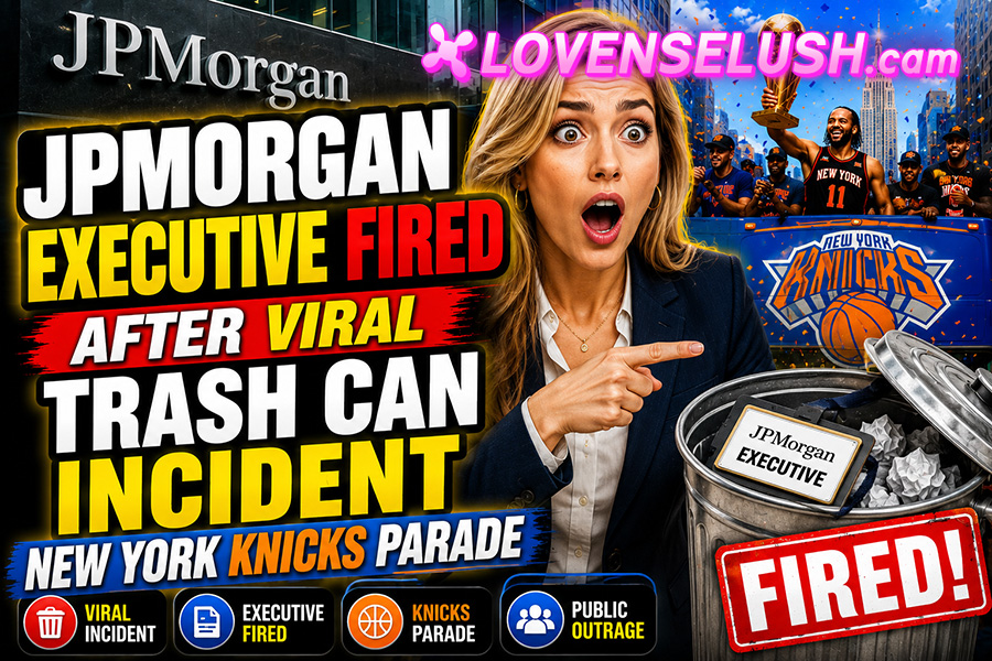 JPMorgan Executive Fired After Viral Trash Can Incident New York Knicks Parade LOVENSELUSH.cam
