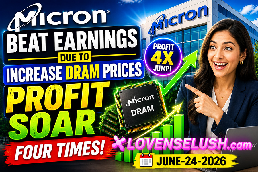 Micron beat earnings due to increase DRAM prices profit soar four times june-24-2026 LOVENSELUSH.cam