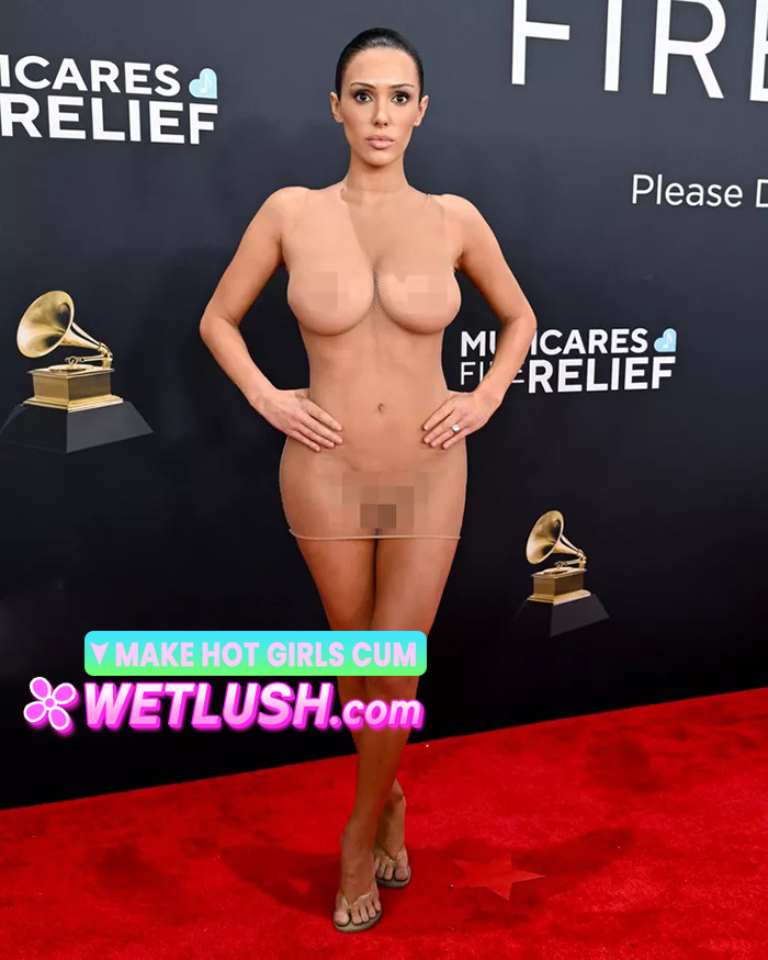 Kanye West’s stripper wife Bianca Censori, makes an unexpected appearance at the Grammys Award 2025 in Los Angeles, revealing herself in a completely sheer, nude Skims see through bodysuit